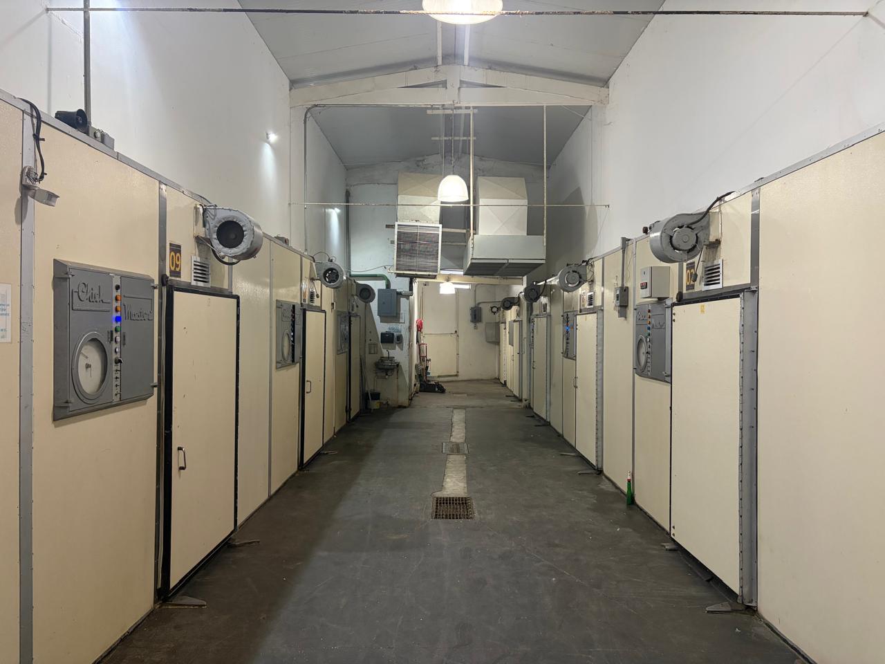 Pasillo de incubadoras en las instalaciones de MASSISA